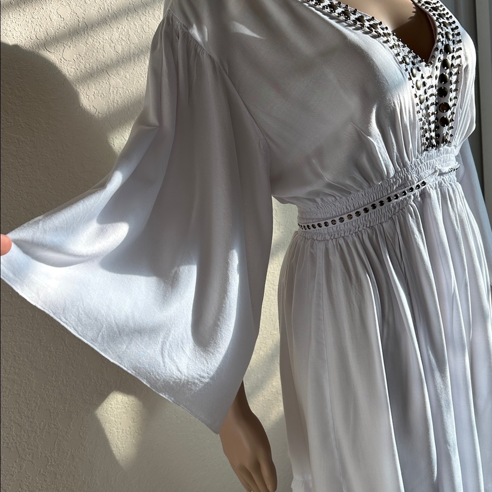 Back from Bali Elegant White Swim Cover-Up Size Large. - Picture 4 of 15